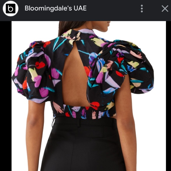 Rotate Birger Christensen Dusk Puffed Sleeve Top - Picture 3 of 6